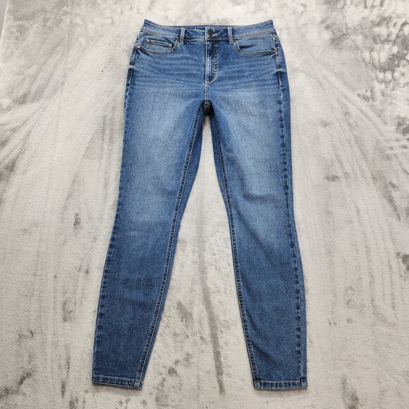 Dip Jeans Womens 10 Blue High Rise Skinny Leg Ankle Stretch Denim Repreve Casual - Picture 1 of 13